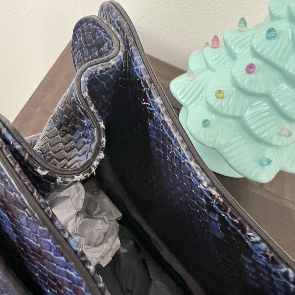 Michael Kors Hamilton Blue Python Snake Soft Leather - Picture 4 of 12